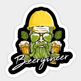 Gift for Beer Brewer Beergineer Craft Beer Hops Homebrewing Sticker